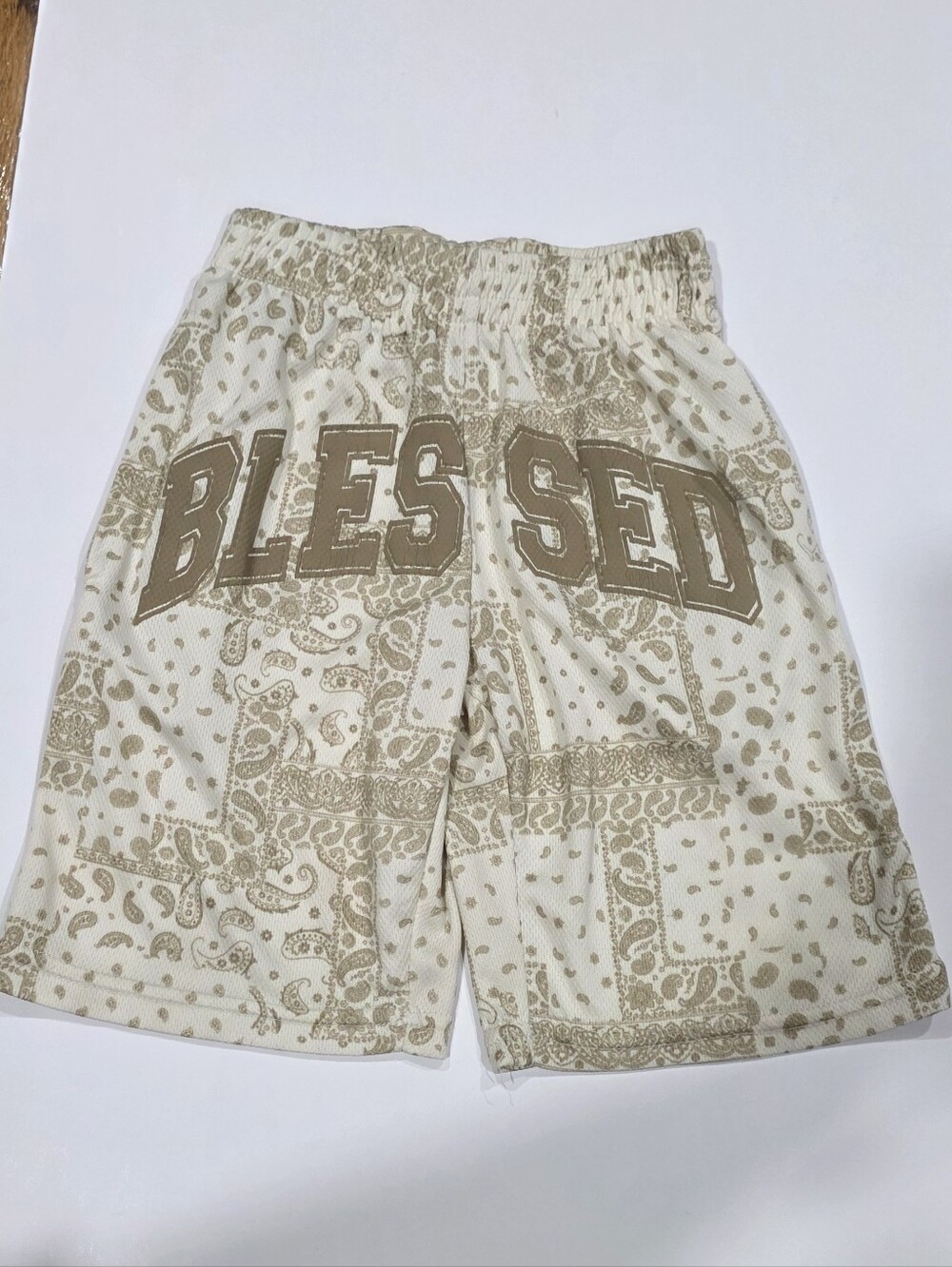 RGSTR BLESSED Beige Patchwork Boys Shorts Size 10